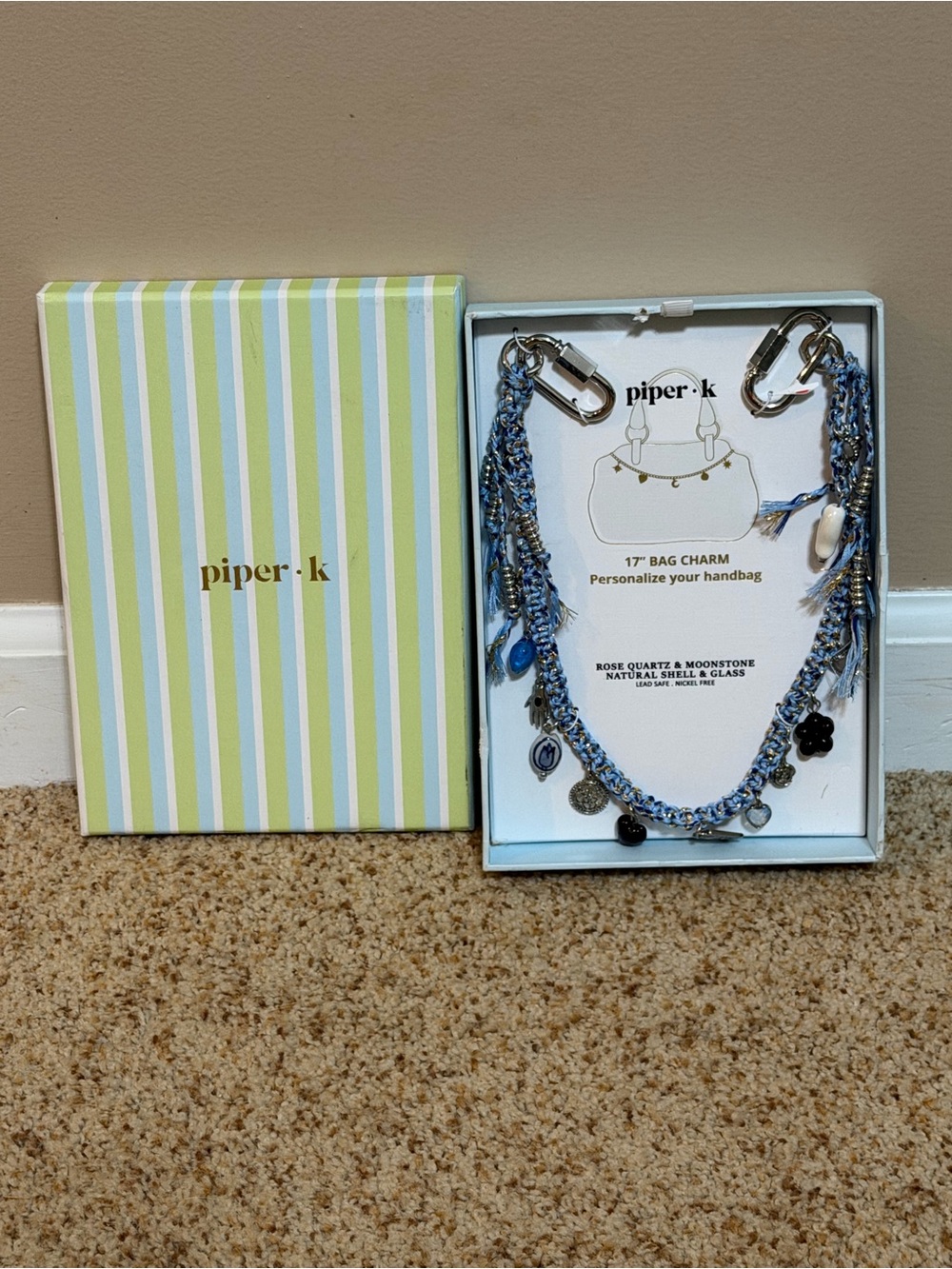 piper·k Blue Multi Charm Bag Necklace - Women's Accessory
